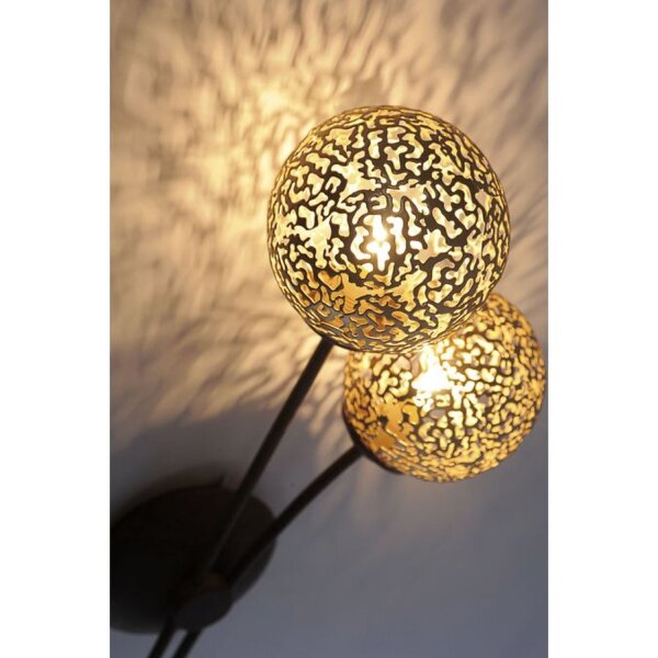 Wandleuchte Rustikal Rostbraun Gold H:44 cm G9 2-flmg