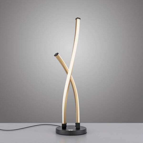 Stylische LED Tischlampe Schwarz Gold dimmbar mit Touch