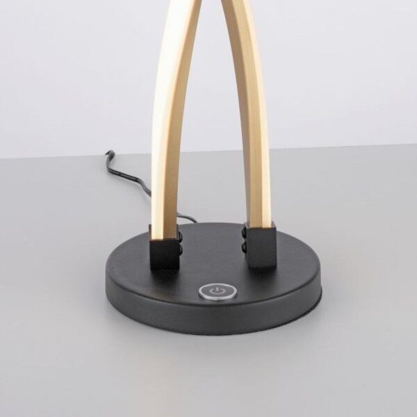 Stylische LED Tischlampe Schwarz Gold dimmbar mit Touch
