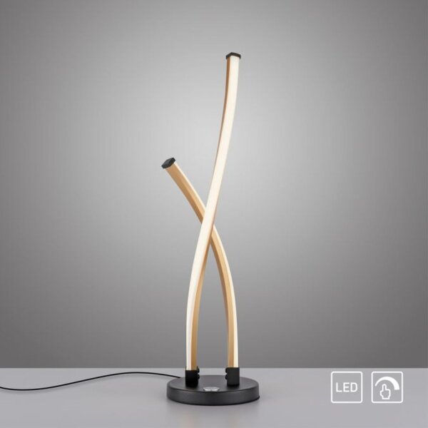 Stylische LED Tischlampe Schwarz Gold dimmbar mit Touch
