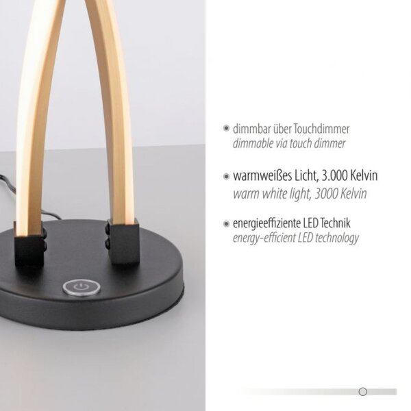 Stylische LED Tischlampe Schwarz Gold dimmbar mit Touch