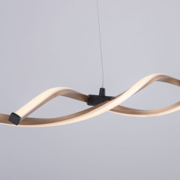 Große LED Hängelampe Schwarz Gold 105 cm 3000 K dimmbar