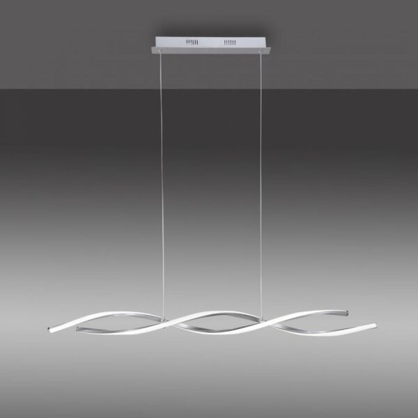 Große LED Hängelampe in Stahl 110 cm 3000 K dimmbar
