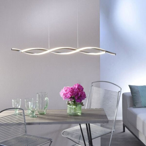 Große LED Hängelampe in Stahl 110 cm 3000 K dimmbar