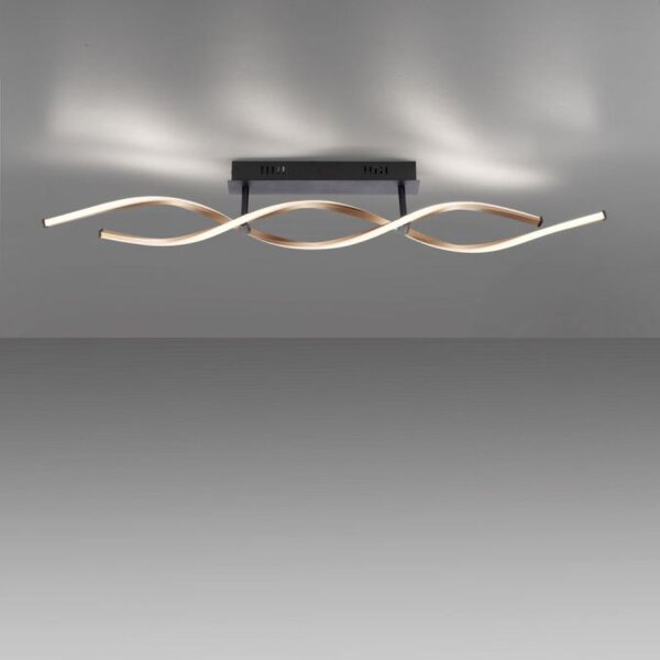 Dimmbare LED Deckenlampe Schwarz Messing 106 cm 3000 K