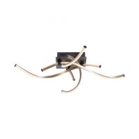 Dimmbare LED Deckenlampe Schwarz Gold L:78 cm 4220 lm