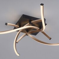 Dimmbare LED Deckenlampe Schwarz Gold L:78 cm 4220 lm