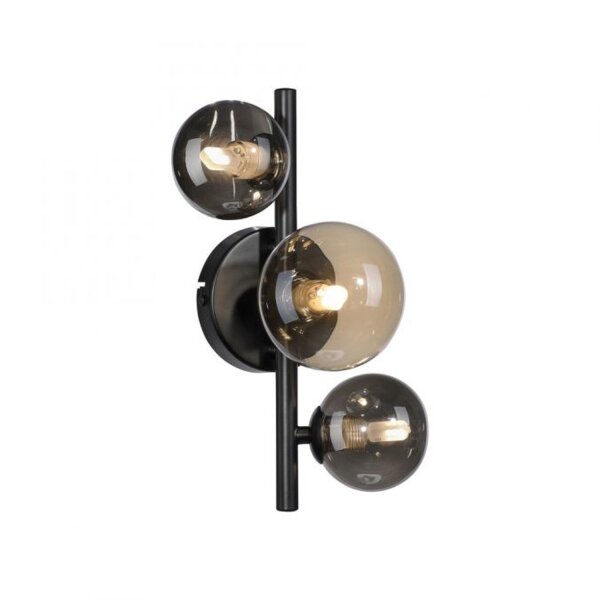 Wandlampe Kugeln Rauchgrau Bernstein Glas G9 H:28,5 cm