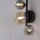 Wandlampe Kugeln Rauchgrau Bernstein Glas G9 H:28,5 cm