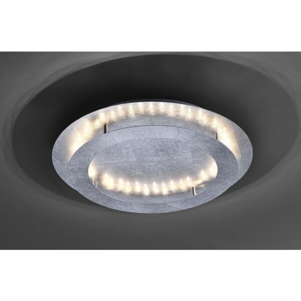 LED Deckenleuchte in Blattsilber Metall 3000 lm Ø50 cm
