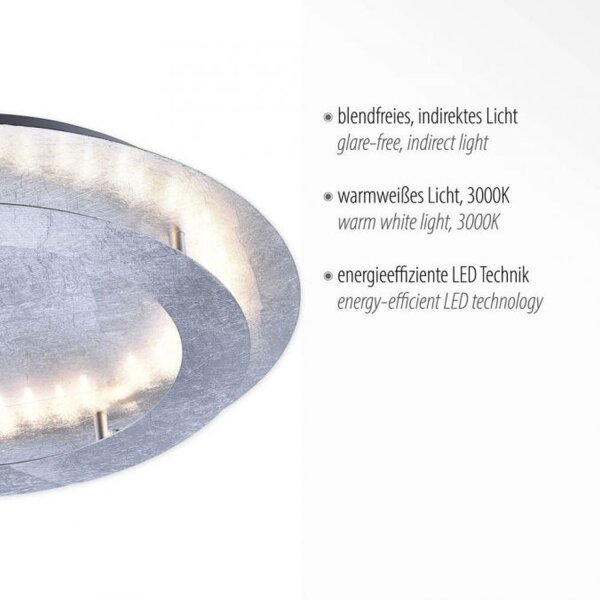 LED Deckenleuchte in Blattsilber Metall 3000 lm Ø50 cm