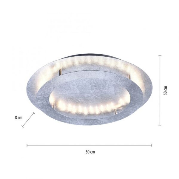 LED Deckenleuchte in Blattsilber Metall 3000 lm Ø50 cm
