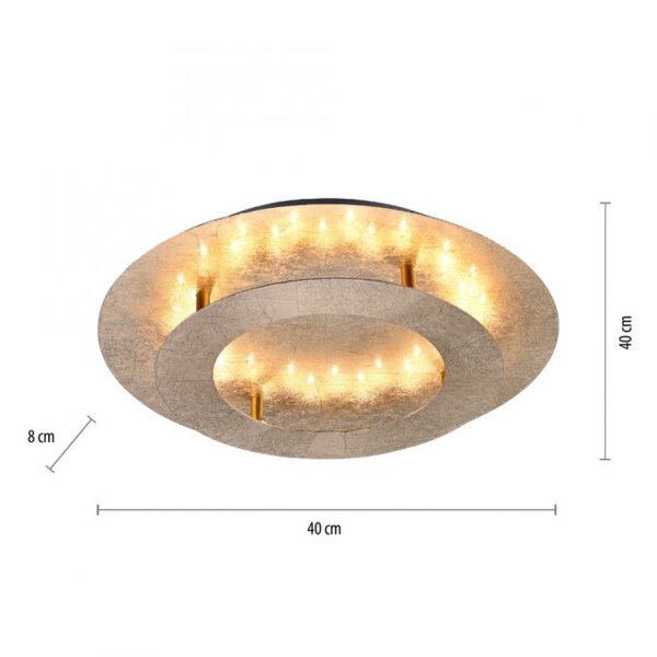 LED Deckenleuchte in Blattgold Metall 2270 lm Ø40 cm
