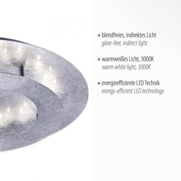 LED Deckenleuchte in Blattsilber Metall 18 W Ø40 cm