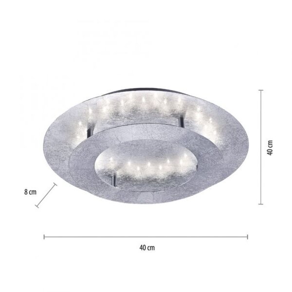 LED Deckenleuchte in Blattsilber Metall 18 W Ø40 cm