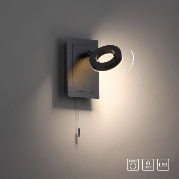 LED Wandstrahler mit Zugschalter IP44 verstellbar 6 W