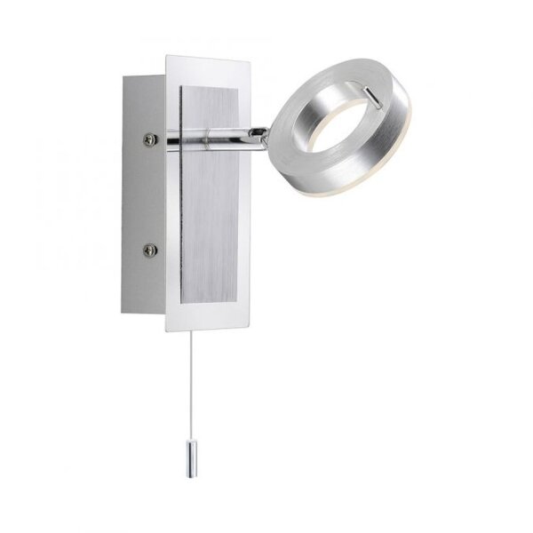 LED Wandstrahler Zugschalter IP44 flexibel in Aluminium