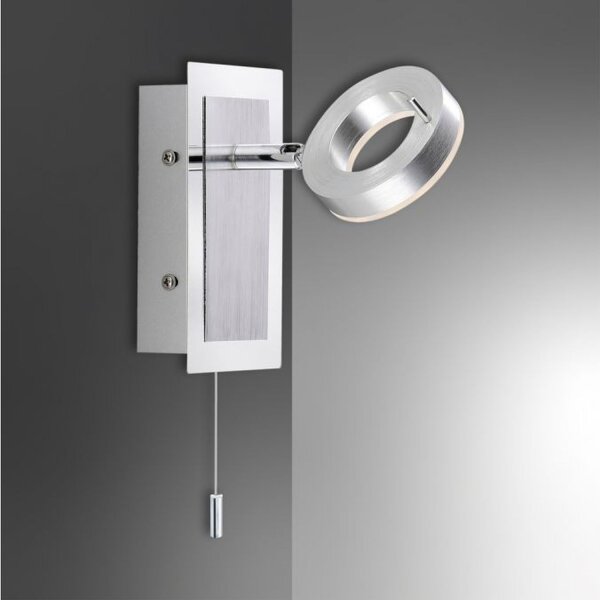 LED Wandstrahler Zugschalter IP44 flexibel in Aluminium