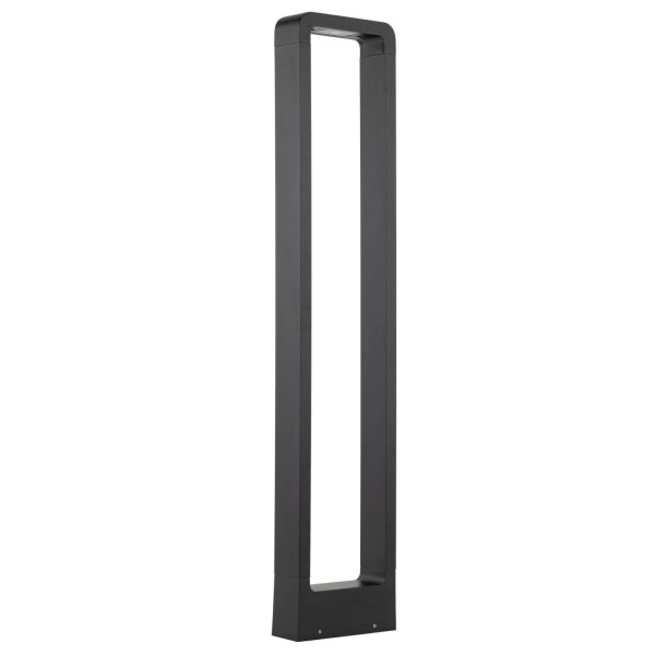 LED Pollerleuchte Metall 80 cm hoch IP54 Schwarz 3000 K