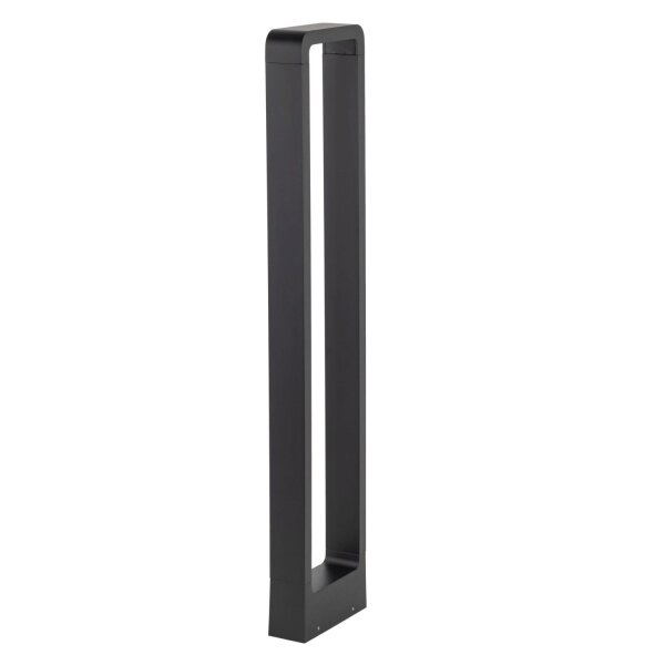 LED Pollerleuchte Metall 80 cm hoch IP54 Schwarz 3000 K
