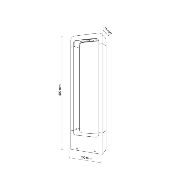LED Pollerleuchte Metall 80 cm hoch IP54 Schwarz 3000 K