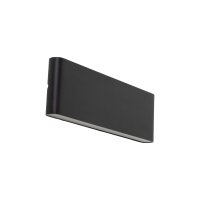 LED Au&szlig;enlampe Wand Metall Schwarz 30 cm IP54 Up Down