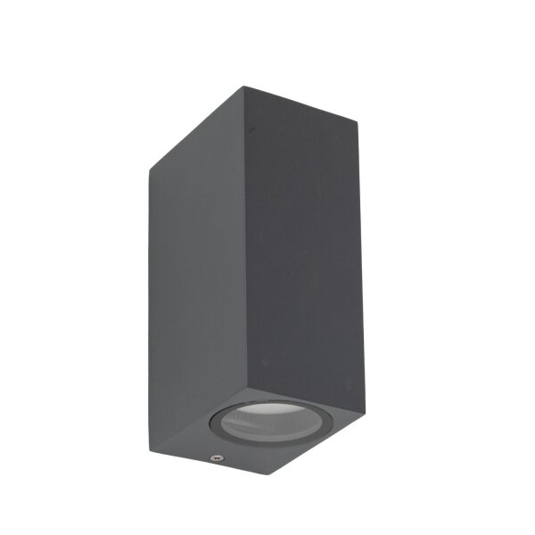 Up Down Außenlampe Wand IP44 Metall Grau H:15,1 cm GU10