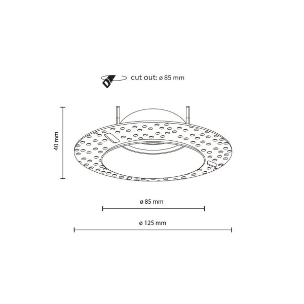Runder Einbaustrahler Metall Glas Ø8,5 cm IP65 Schwarz