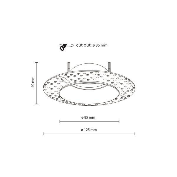 Runder Einbaustrahler Metall Glas Ø8,5 cm IP65 Schwarz