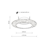 Runder Einbaustrahler Metall Glas Ø8,5 cm IP65...