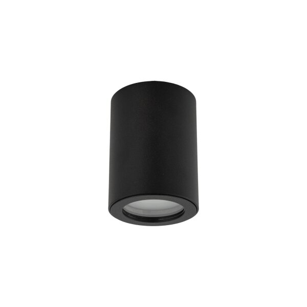 Aufbaustrahler Schwarz Metall IP44 Ø6,5 cm GU10 Aufputz