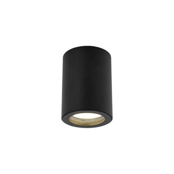 Aufbaustrahler Schwarz Metall IP44 Ø6,5 cm GU10 Aufputz
