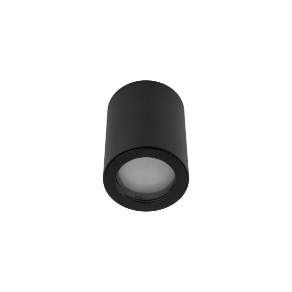 Aufbaustrahler Schwarz Metall IP44 Ø6,5 cm GU10 Aufputz