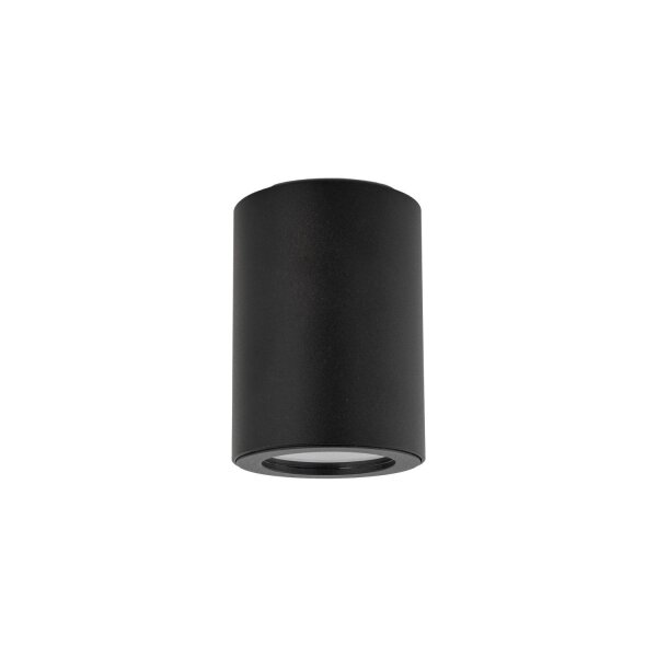 Aufbaustrahler Schwarz Metall IP44 Ø6,5 cm GU10 Aufputz