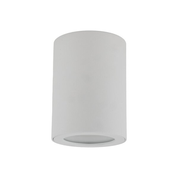 Runder Aufbaustrahler Weiß Metall IP44 Ø6,5 cm Aufputz