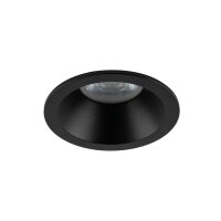 Schwarzer Einbaustrahler IP65 Metall Glas &Oslash;8,5 cm rund