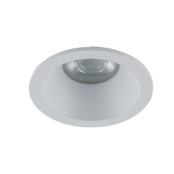 Weißer Einbaustrahler IP65 Metall Glas Ø8,5 cm rund