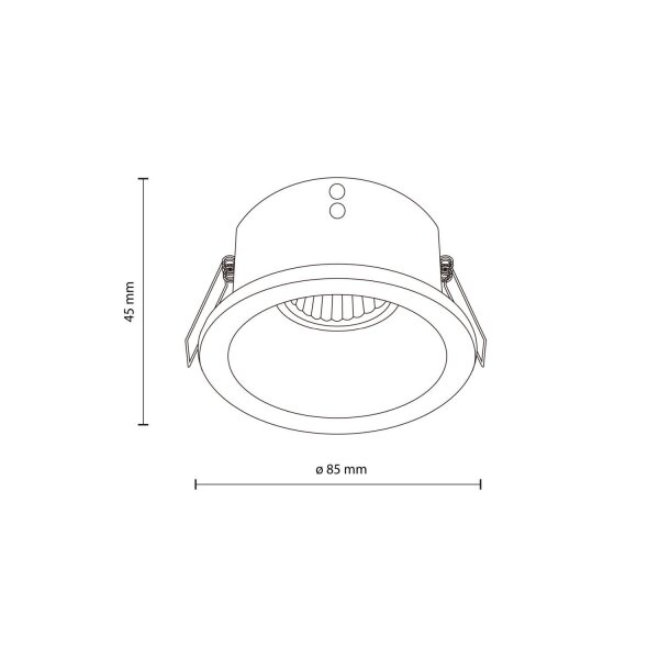 Weißer Einbaustrahler IP65 Metall Glas Ø8,5 cm rund
