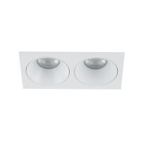 Einbauspot Weiß IP65 Metall Glas GU10 2-flammig