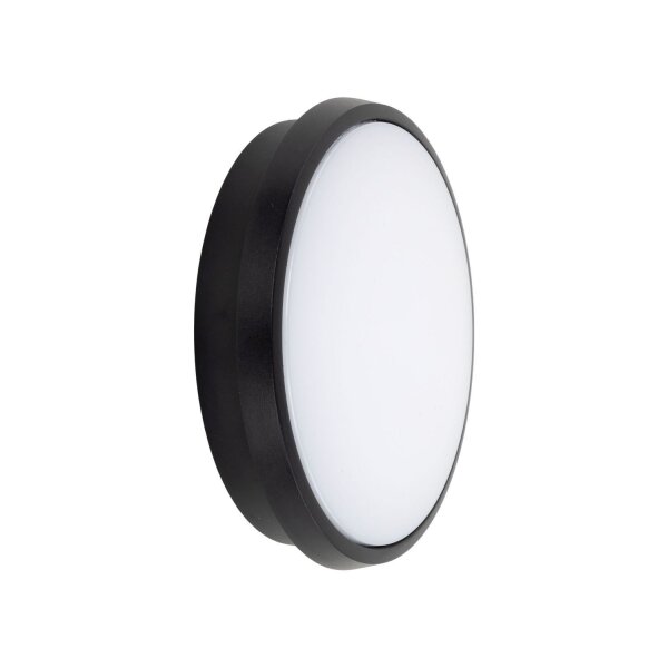 Runde LED Außenwandleuchte IP54 Aluminium Schwarz 18 W