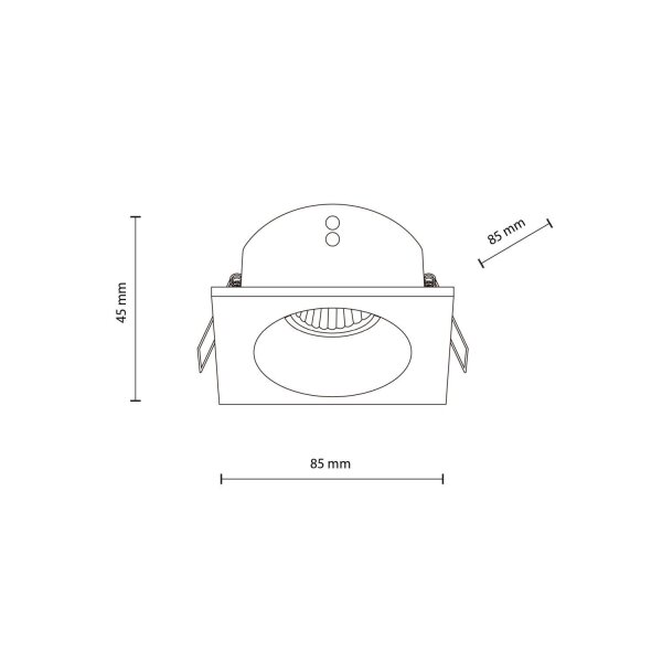 Einbauspot Weiß Metall IP65 GU10 L:8,5 cm wetterfest