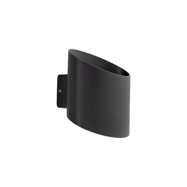 LED Wandspot Up Down Aluminium 10 W Ø17 cm IP54 Schwarz