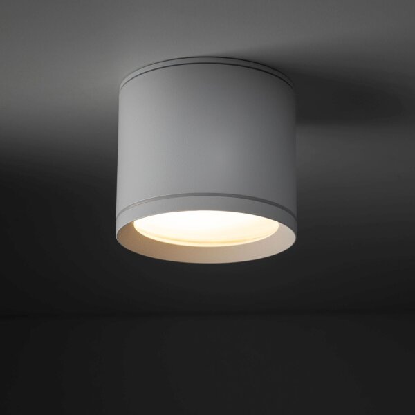 Aufbauspot Weiß Aluminium GX53 IP44 Ø8,4 cm Aufputz