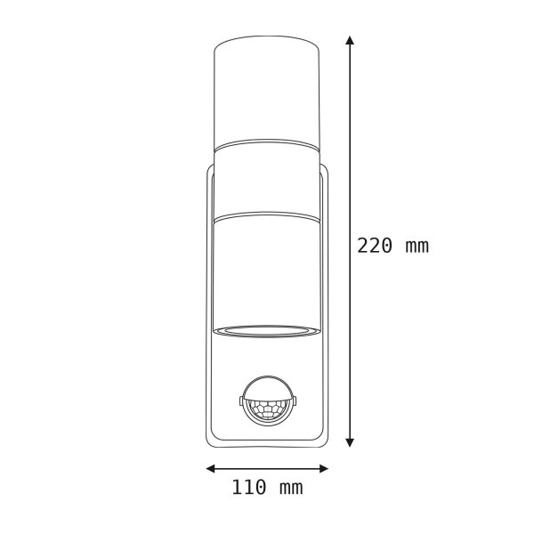 Wandlampe Up Down Bewegungsmelder Anthrazit IP44 außen