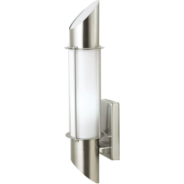 Außenwandlampe in Silber Edelstahl E27 IP44 H:49,8 cm
