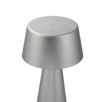 LED Akku Tischlampe dimmbar Touch IP54 28,9 cm Silber