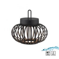 LED Akku Tischleuchte dimmbar 22 cm IP44 2 W Schwarz