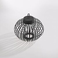 LED Akku Tischleuchte IP44 Schwarz Dimmer Touch 33 cm