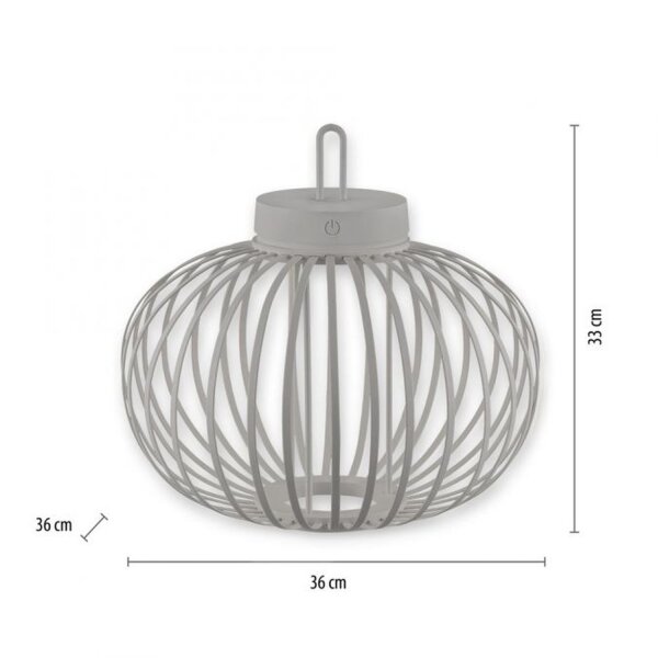 LED Akku Tischleuchte IP44 Schwarz dimmbar Touch 33 cm
