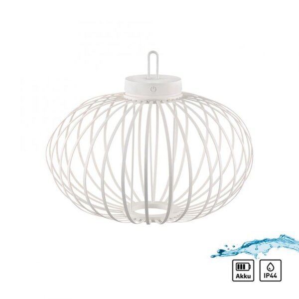 LED Akku Tischlampe IP44 Weiß dimmbar Touch 37 cm 2 W